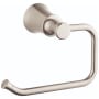 Hansgrohe Joleena Wall Mounted Euro Bar Toilet Paper Holder - Limited Lifetime Warranty Brushed Nickel