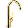 Hansgrohe Joleena 1.5 GPM Single Hole Bar Faucet Brushed Gold Optic