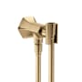 Hansgrohe Locarno Wall Mounted Hand Shower Holder with Integrated Wall Elbow - Includes Hose Brushed Bronze