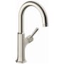 Hansgrohe Locarno 1.5 GPM Single Hole Bar Faucet Steel Optic