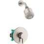 Hansgrohe Clubmaster Shower Only Trim Package with 2.5 GPM Multi Function Shower Head Brushed Nickel