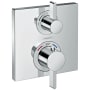 Hansgrohe Ecostat Square Thermostatic Valve Trim Only with Integrate Volume Control for 1 Distinct Function - Less Rough In Chrome