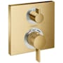 Hansgrohe Ecostat Square Thermostatic Valve Trim Only with Integrate Volume Control for 1 Distinct Function - Less Rough In Brushed Gold Optic