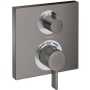 Hansgrohe Ecostat Square Thermostatic Valve Trim Only with Integrate Volume Control for 1 Distinct Function - Less Rough In Brushed Black Chrome
