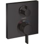 Hansgrohe Ecostat Square Thermostatic Valve Trim Only with Integrate Volume Control for 1 Distinct Function - Less Rough In Matte Black