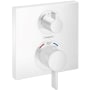 Hansgrohe Ecostat Square Thermostatic Valve Trim Only with Integrate Volume Control for 1 Distinct Function - Less Rough In Matte White