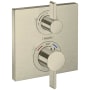 Hansgrohe Ecostat Square Thermostatic Valve Trim Only with Integrate Volume Control for 1 Distinct Function - Less Rough In Brushed Nickel