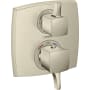 Hansgrohe Ecostat Classic Thermostatic Valve Trim Only with Integrated Volume Control for 1 Distinct Function - Less Rough In Brushed Nickel