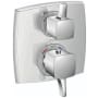 Hansgrohe Ecostat Classic Square Thermostatic Valve Trim Only with Integrated Volume Control and Diverter for 2 Distinct Functions - Less Rough In Chrome