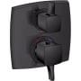 Hansgrohe Ecostat Classic Square Thermostatic Valve Trim Only with Integrated Volume Control and Diverter for 2 Distinct Functions - Less Rough In Matte Black