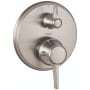 Hansgrohe Ecostat Classic Thermostatic Valve Trim with Integrated Volume Control and Diverter for 2 Distinct Functions - Less Rough In Brushed Nickel