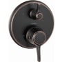 Hansgrohe Ecostat Classic Thermostatic Valve Trim with Integrated Volume Control and Diverter for 2 Distinct Functions - Less Rough In Rubbed Bronze