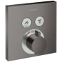 Hansgrohe ShowerSelect Square Thermostatic Valve Trim with On/Off Select Push Button for 2 Distinct Functions - Less Rough In Brushed Black Chrome