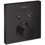 Hansgrohe ShowerSelect Square Thermostatic Valve Trim with On/Off Select Push Button for 2 Distinct Functions - Less Rough In Matte Black