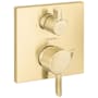 Hansgrohe Ecostat Square Pressure Balanced Valve Trim Only with Integrated Diverter for 2 Distinct Functions - Less Rough In Brushed Gold Optic