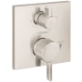 Hansgrohe Ecostat Square Pressure Balanced Valve Trim Only with Integrated Diverter for 2 Distinct Functions - Less Rough In Brushed Nickel