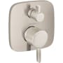 Hansgrohe Ecostat Soft Cube Pressure Balanced Valve Trim Only with Integrated Diverter for 2 Distinct Functions - Less Rough In Brushed Nickel