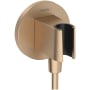 Hansgrohe FixFit S Round Wall Elbow with Handshower Holder - Less Hose Brushed Bronze