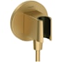 Hansgrohe FixFit S Round Wall Elbow with Handshower Holder - Less Hose Brushed Gold Optic