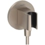 Hansgrohe FixFit S Round Wall Elbow with Handshower Holder - Less Hose Brushed Nickel
