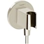 Hansgrohe FixFit S Round Wall Elbow with Handshower Holder - Less Hose Polished Nickel