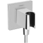 Hansgrohe FixFit E Square Wall Elbow with Handshower Holder - Less Hose Chrome