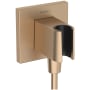 Hansgrohe FixFit E Square Wall Elbow with Handshower Holder - Less Hose Brushed Bronze