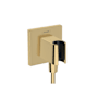 Hansgrohe FixFit E Square Wall Elbow with Handshower Holder - Less Hose Polished Gold Optic