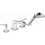 Hansgrohe Metropol Classic Deck Mounted Tub Filler with Built-In Diverter - Includes 1.8 GPM Hand Shower Chrome