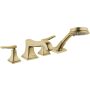 Hansgrohe Metropol Classic Deck Mounted Tub Filler with Built-In Diverter - Includes 1.8 GPM Hand Shower Brushed Bronze