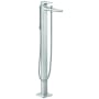 Hansgrohe Metropol Floor Mounted Tub Filler with Metal Lever Handle, Built-In Diverter, and Hand Shower - Limited Lifetime Warranty Chrome