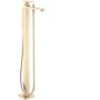 Hansgrohe Metropol Floor Mounted Tub Filler with Built-In Diverter - Includes Hand Shower Brushed Gold Optic
