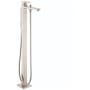 Hansgrohe Metropol Floor Mounted Tub Filler with Metal Lever Handle, Built-In Diverter, and Hand Shower - Limited Lifetime Warranty Brushed Nickel