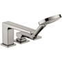 Hansgrohe Metropol Deck Mounted Roman Tub with Built-In Diverter - Includes 1.75 GPM Hand Shower Brushed Black Chrome