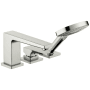 Hansgrohe Metropol Deck Mounted Roman Tub with Built-In Diverter - Includes 1.75 GPM Hand Shower Brushed Nickel