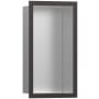 Hansgrohe XtraStoris Individual Wall Niche with Design Frame 12"x 6"x 4" Brushed Black Chrome