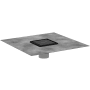 Hansgrohe RainDrain Brilliance Point Drain Set 4"x 4" Trim Tileable Rear Cover and Rough Matte Black