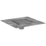 Hansgrohe RainDrain Brilliance Point Drain Set 6"x 6" Trim Tileable Rear Cover and Rough Brushed Stainless Steel