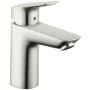 Hansgrohe Logis 1.2 GPM Single Hole Bathroom Faucet with EcoRight and ComfortZone Technologies - Drain Assembly Included Brushed Nickel
