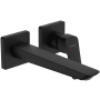 Hansgrohe Logis Fine 1.2 GPM Wall Mounted Mini-Widespread Bathroom Faucet - Less Drain Assembly and Rough In Matte Black