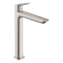 Hansgrohe Logis Fine 1.2 GPM Vessel Single Hole Bathroom Faucet 240 with ComfortZone, EcoRight, and AirPower Technology - Less Drain Assembly Brushed Nickel