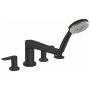Hansgrohe Talis E Deck Mounted Roman Tub with Built-In Diverter and 1.8 GPM Hand Shower - Less Rough-In Matte Black