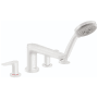 Hansgrohe Talis E Deck Mounted Roman Tub with Built-In Diverter and 1.8 GPM Hand Shower - Less Rough-In Matte White