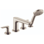 Hansgrohe Talis E Deck Mounted Roman Tub with Built-In Diverter and 1.8 GPM Hand Shower - Less Rough-In Brushed Nickel