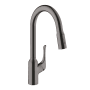 Hansgrohe Allegro N 1.75 GPM Single Hole Pull Down Kitchen Faucet with Magnetic Docking & Toggle Spray Diverter - Limited Lifetime Warranty Brushed Black Chrome