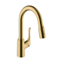 Hansgrohe Allegro N 1.75 GPM Single Hole Pull Down Kitchen Faucet with Magnetic Docking & Toggle Spray Diverter - Limited Lifetime Warranty Brushed Gold Optic