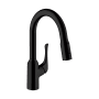 Hansgrohe Allegro N 1.75 GPM Single Hole Pull Down Kitchen Faucet with Magnetic Docking & Toggle Spray Diverter - Limited Lifetime Warranty Matte Black