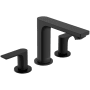 Hansgrohe Rebris E 1.2 GPM Widespread Bathroom Faucet with Pop-Up Drain Assembly Matte Black