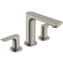 Hansgrohe Rebris E 1.2 GPM Widespread Bathroom Faucet with Pop-Up Drain Assembly Brushed Nickel