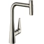 Hansgrohe Talis Select S 1.75 GPM Pull Out Kitchen Faucet HighArc Spout with Magnetic Docking & Toggle Spray Diverter - Limited Lifetime Warranty Steel Optic